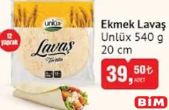 UNLÜX EKMEK LAVAŞ 540 G 20 CM 12 YAPRAK